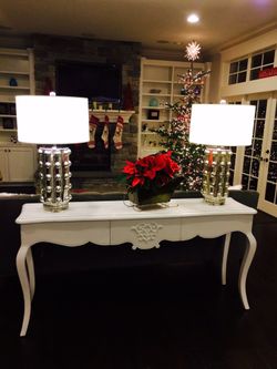 White Wood Console Table