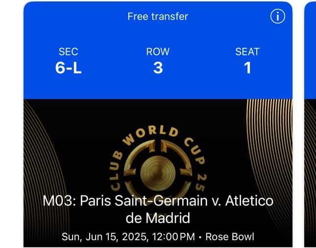 Paris Saint- Germain V. Atletico de Madrid 2 tickets