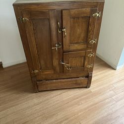 Vintage Oak Ice Box Antique Furniture 