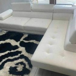 New White Sectional Couch Only $50 Down Payment  / Free Delivery 