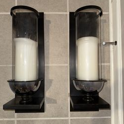 Lucrezia Wall Sconce Pair – 22” Tall w/ XL Candles – Modern Accent