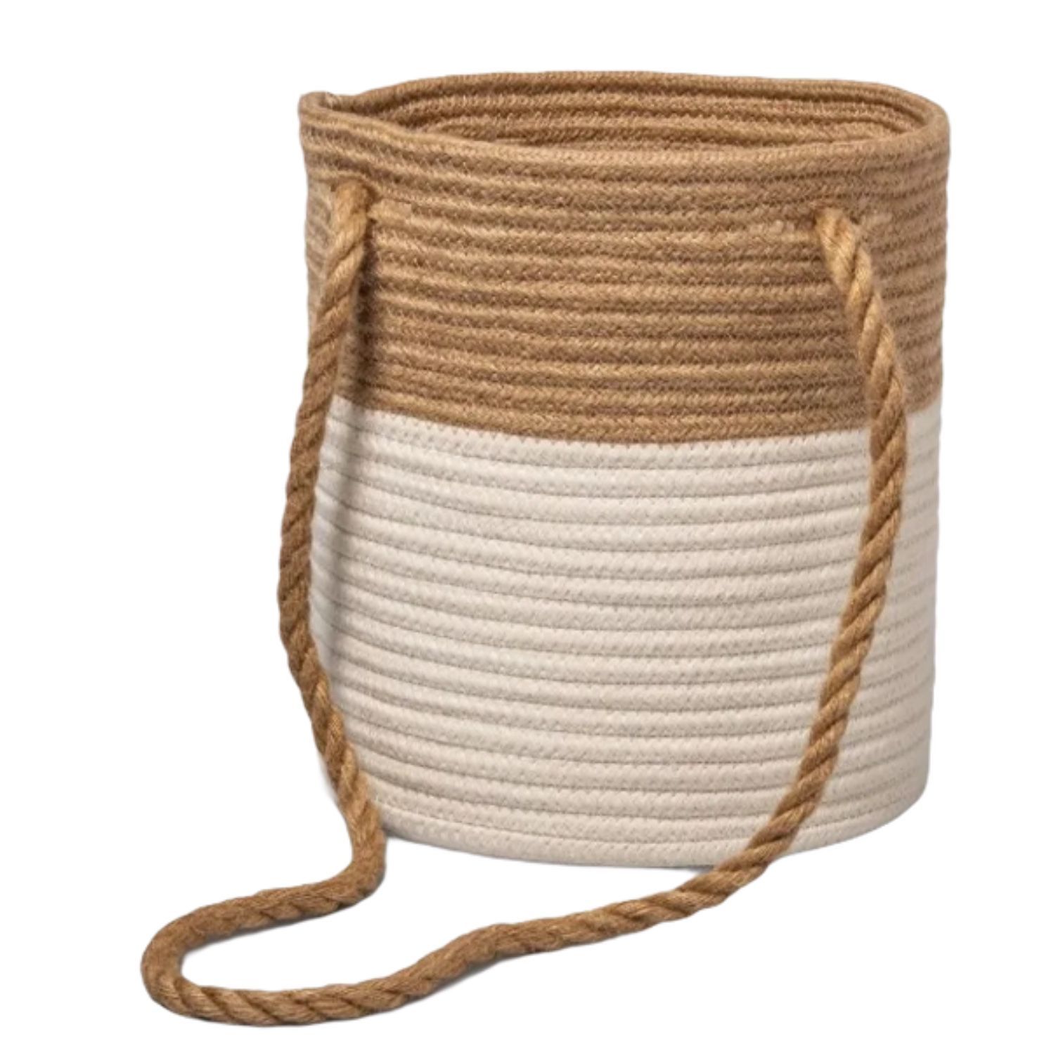 Coiled Rope Hanging Plant Planter Basket New Brown