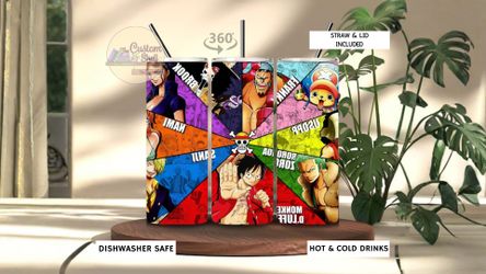 One Piece Character Panels 20 Oz Stainless Steel Tumbler (READ DESCRIPTION)
