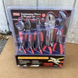 Steel Pliers Wrench Set 10 Pc Non-Slip Grip Handles Pliers Tool