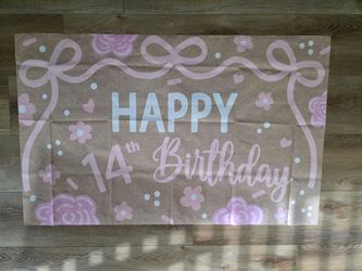 Happy 14th Birthday Party Banner
