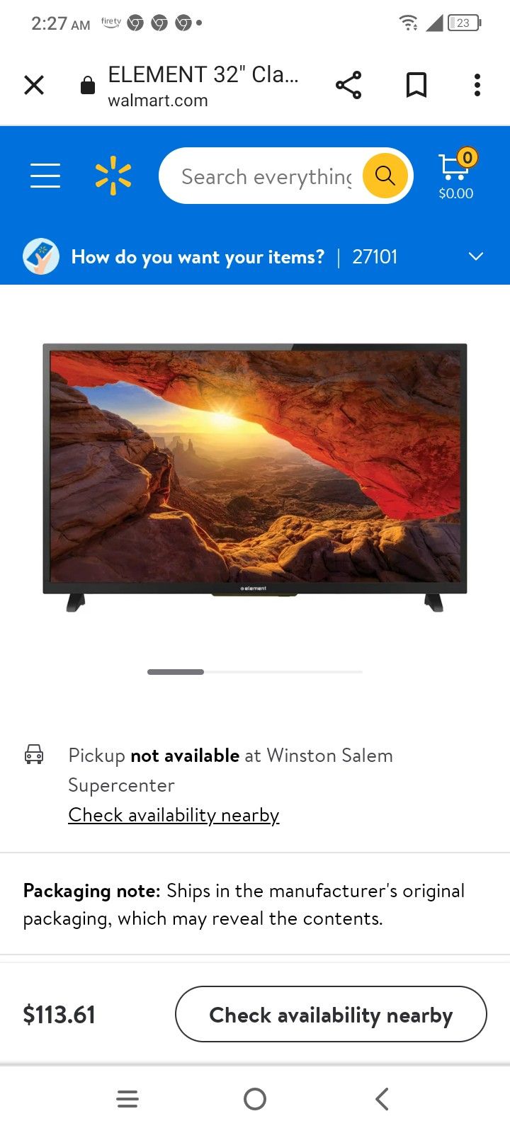 32 Inch Element Flat screen....