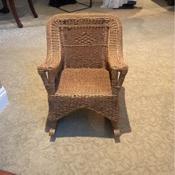 Vintage Child’s Wicker Rocking Chair Antique
