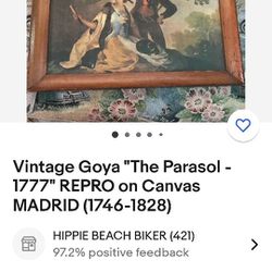 Vintage Goya The Parasol 1777 Oil Painting 
