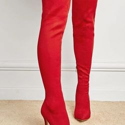 Side Zipper Over The Knee Boots
