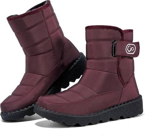 NEW SZ 9 Women Insulated Winter Snow Boots Waterproof Booties Warm Fur Lining Comfortable Non Slip Outdoor Shoes