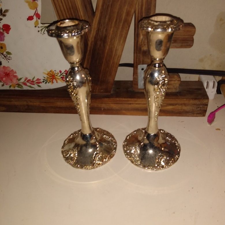 Silver Plated Candlestick Holders