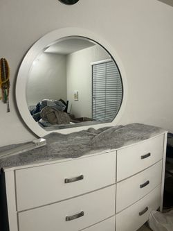 white large vanity