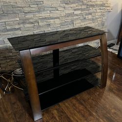 Tv Stand with Glass Shelves
