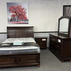 4PC Brown King Bedroom Set 🔥SALE🔥