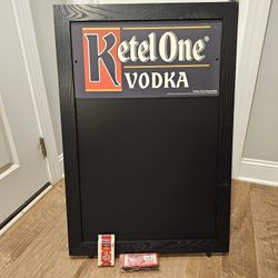Kettle One Mancave Sports Room Signage Chalkboard, W Eraser N Chalk, 24w X 36h, NEW