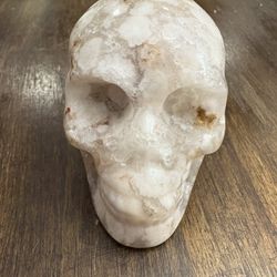 Flower agate skull