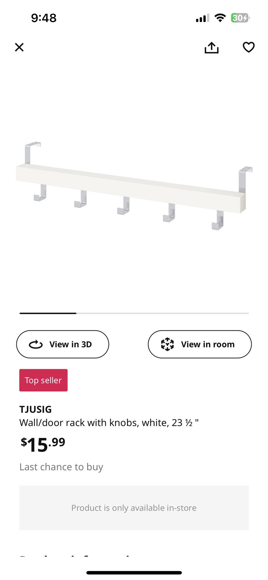 IKEA Wall/door Rack With Knobs