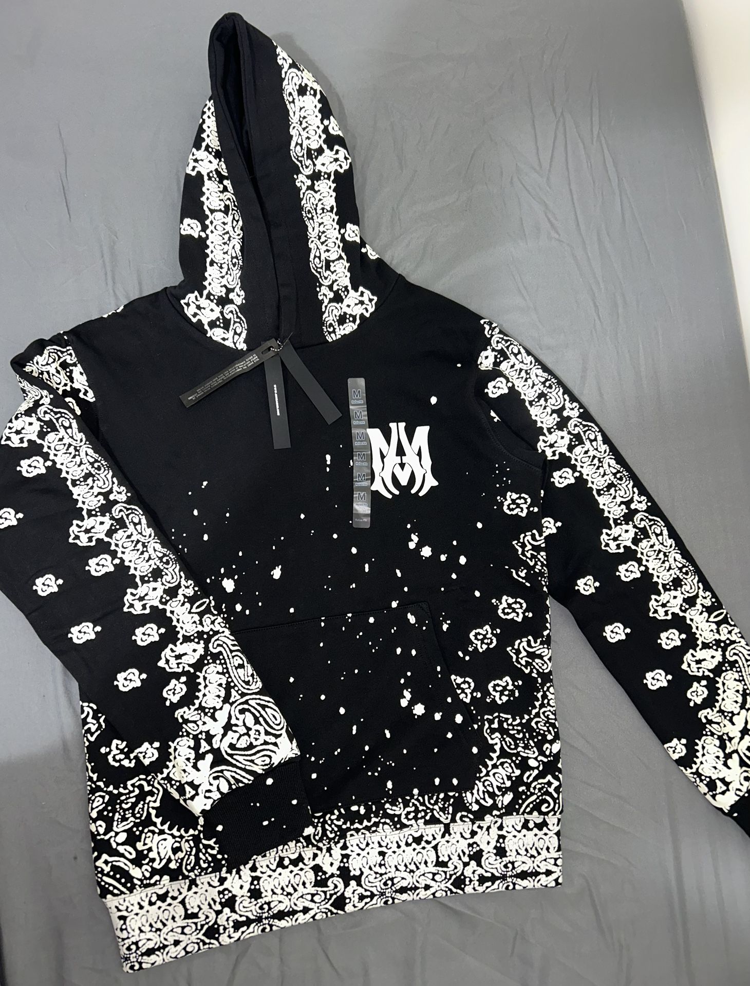 Hoodie Premium Splash Black & White β Talla M