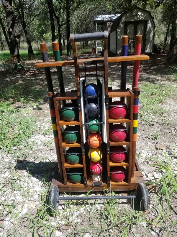 "Sportcraft" Vintage Est. 1926 Croquet, Bocce Ball, & Horseshoe Set for