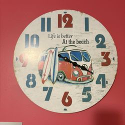 Life Beach Wall Clock Decor
