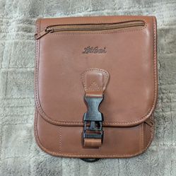 VINTAGE L. L.  BEAN  LEATHER  CROSSBODY  BAG TRAVEL ORGANIZER &  PASSPORT  HOLDER 