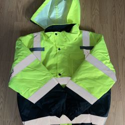 Hi-Vis Jacket 100% Water Proof