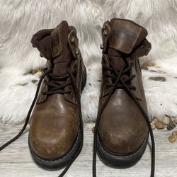 Roebucks Men's Size 7.5 D 6 Inch Steel Toe Brown Leather Work Boots 84704