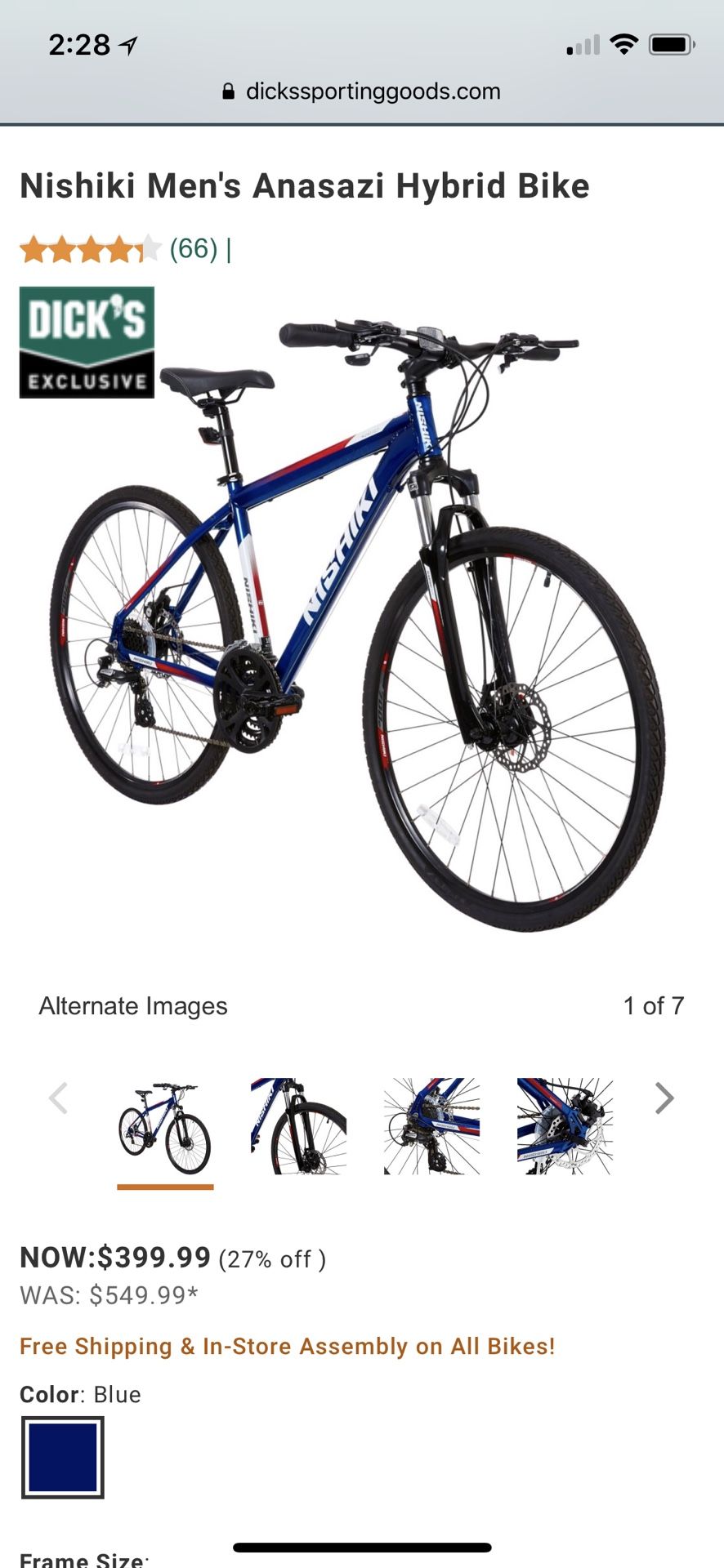 2wks used Nishiki Men's Anasazi Hybrid Bike