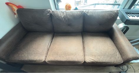 Lifestyle Solutions Harmony 80.3-in W Casual Brown Microfiber 3-seater Sofa