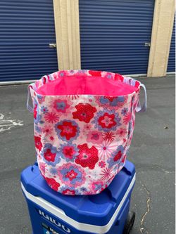 Floral Fabric Storage Bin with Handles, toy bin