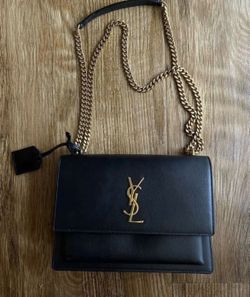 Black Saint Laurent Kate Chain Wallet Bag
