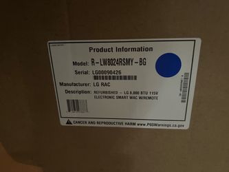 LG Refurbished 8,000 BTU Window Air Conditioner – Brand New in Box – $275 OBO