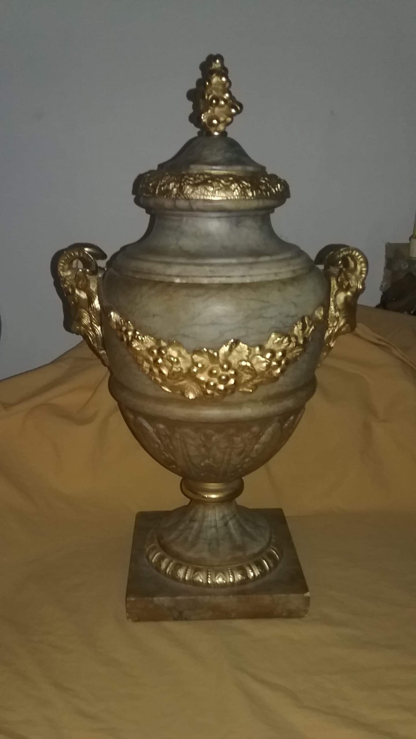 Bronze and marble urn