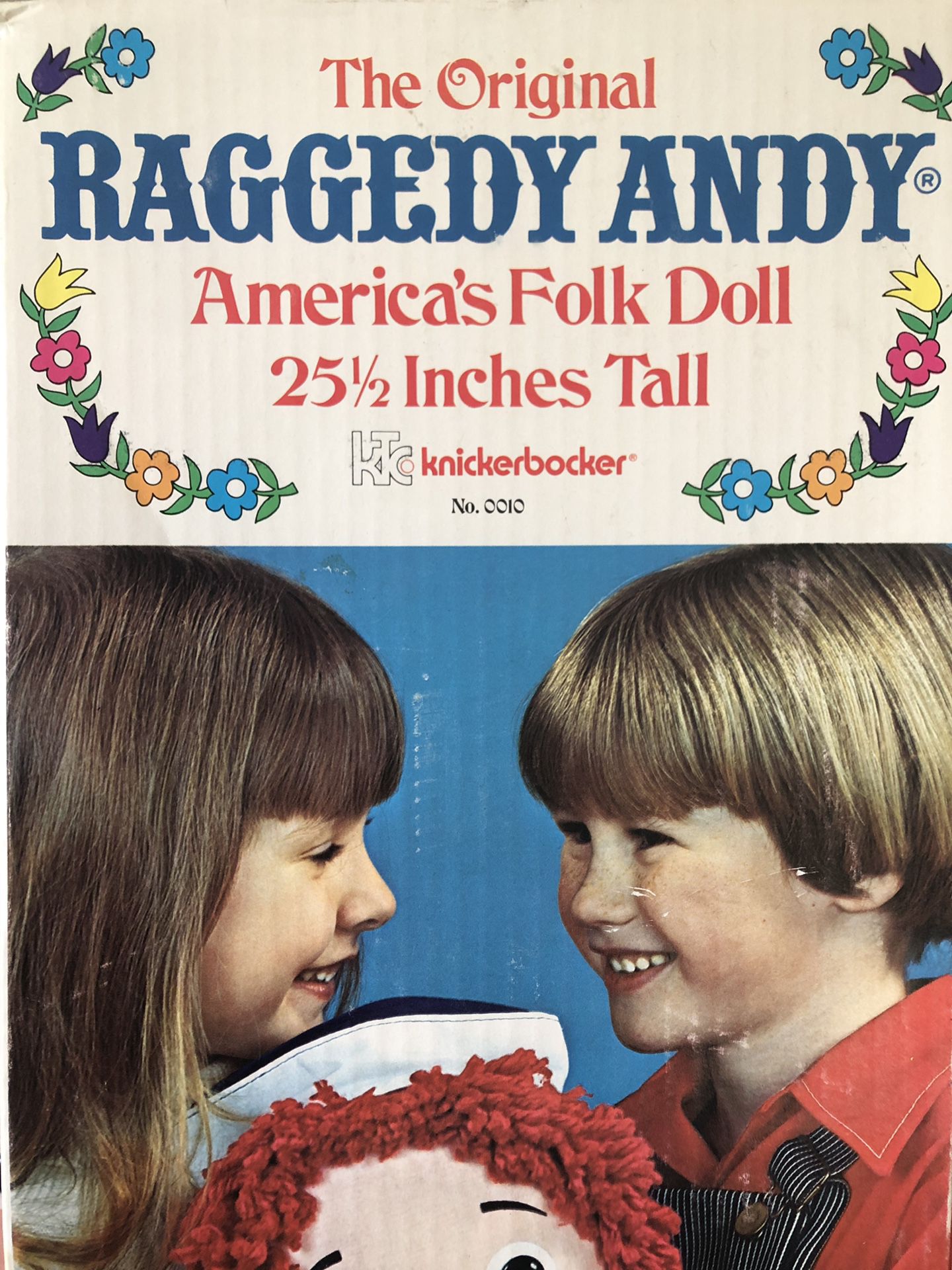 Original raggedy Andy 25 1/2 inch tall knickerbocker no 10