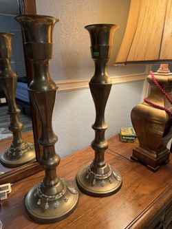 Candle Holders 2 Feet Brass