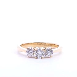 Natural 3-Stone Diamond Rings