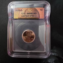 MS66 Rd Last year of issue penny
