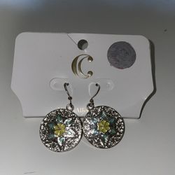 NWT Charming Charlie Silver Dangle  Earrings Hypo Allergenic Bahama Babe Dangle