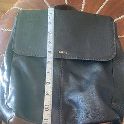 Fossil Black/Brown Pebble Leather Backpack