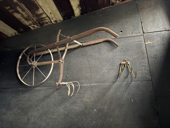 Antique Push Pull Behind Plow With Extra Tiller Walk Behind Cultivator 