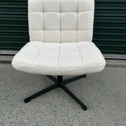 White Furniliving Armless Office Desk Chair
