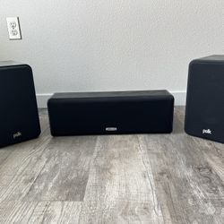 Polk CS10 Center Speaker & S15 Right And Left Speakers