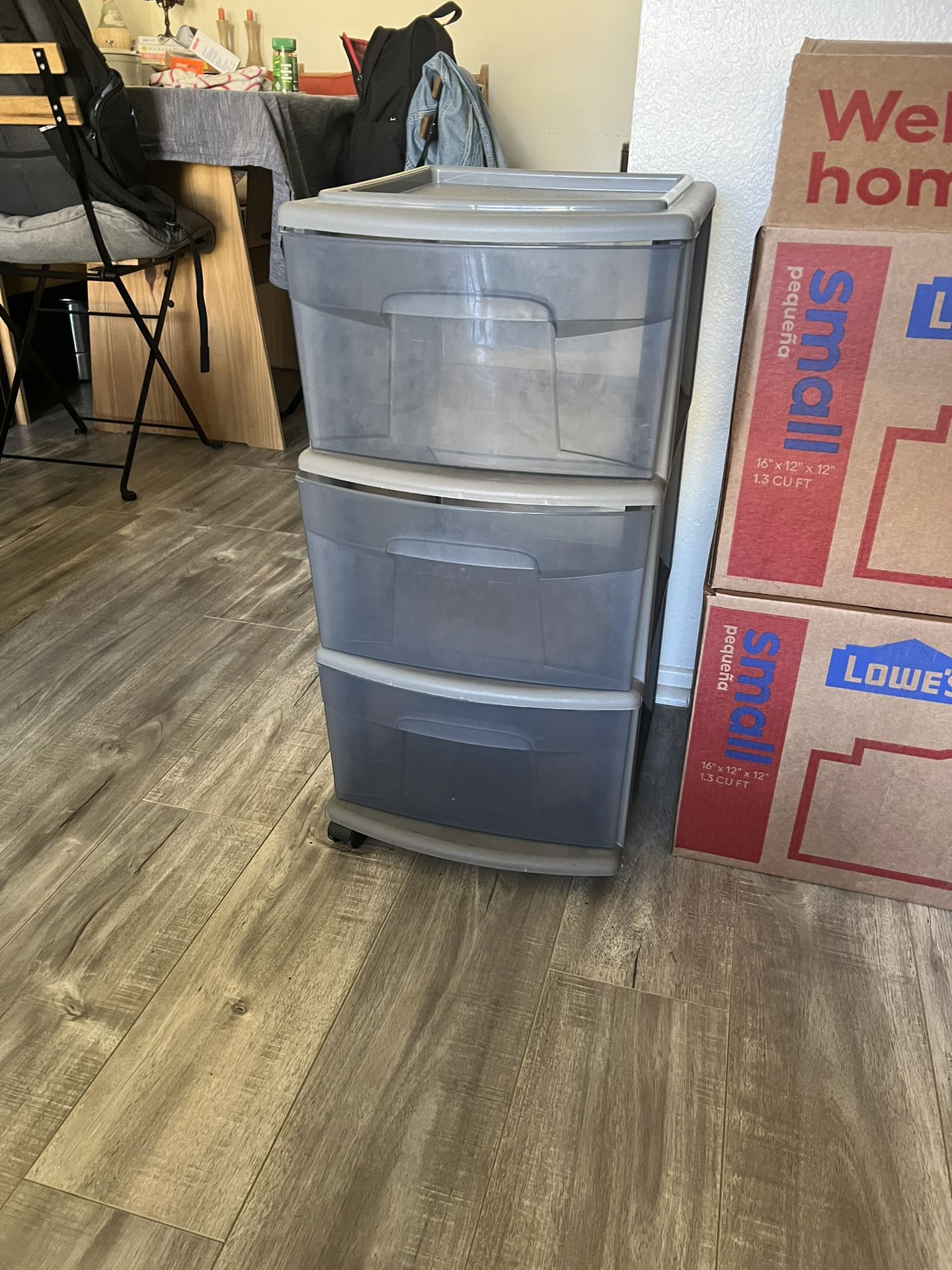 Grey 3 Drawer Storage Container 