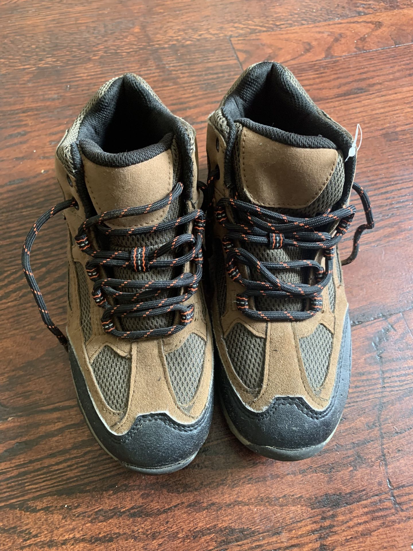 Wonder Nation Boys Hiking Shoes Boots Size 6 Brown Tie Up