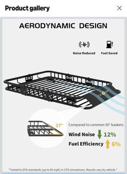 DEXSO 84”x39” Aerodynamic Roof Rack Cargo Basket