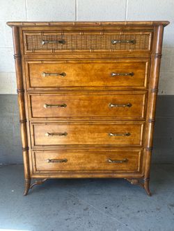 Vintage Stanley Faux Bamboo Dresser
