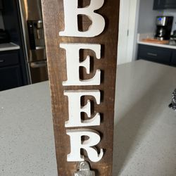 Bar beer bottle opener sign 