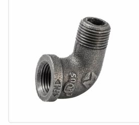 Southland 1/2 in. Black Malleable Iron 90 Degree FPT × MPT Street Elbow Fitting