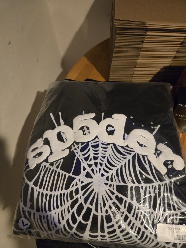 Black Sp5der Hoodie | Men's Large