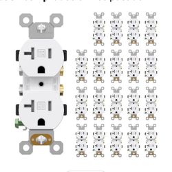 Tomacorrientes Dúplex de Receptáculo Eléctrico de 20 Amperios, Resistente a Manipulaciones
